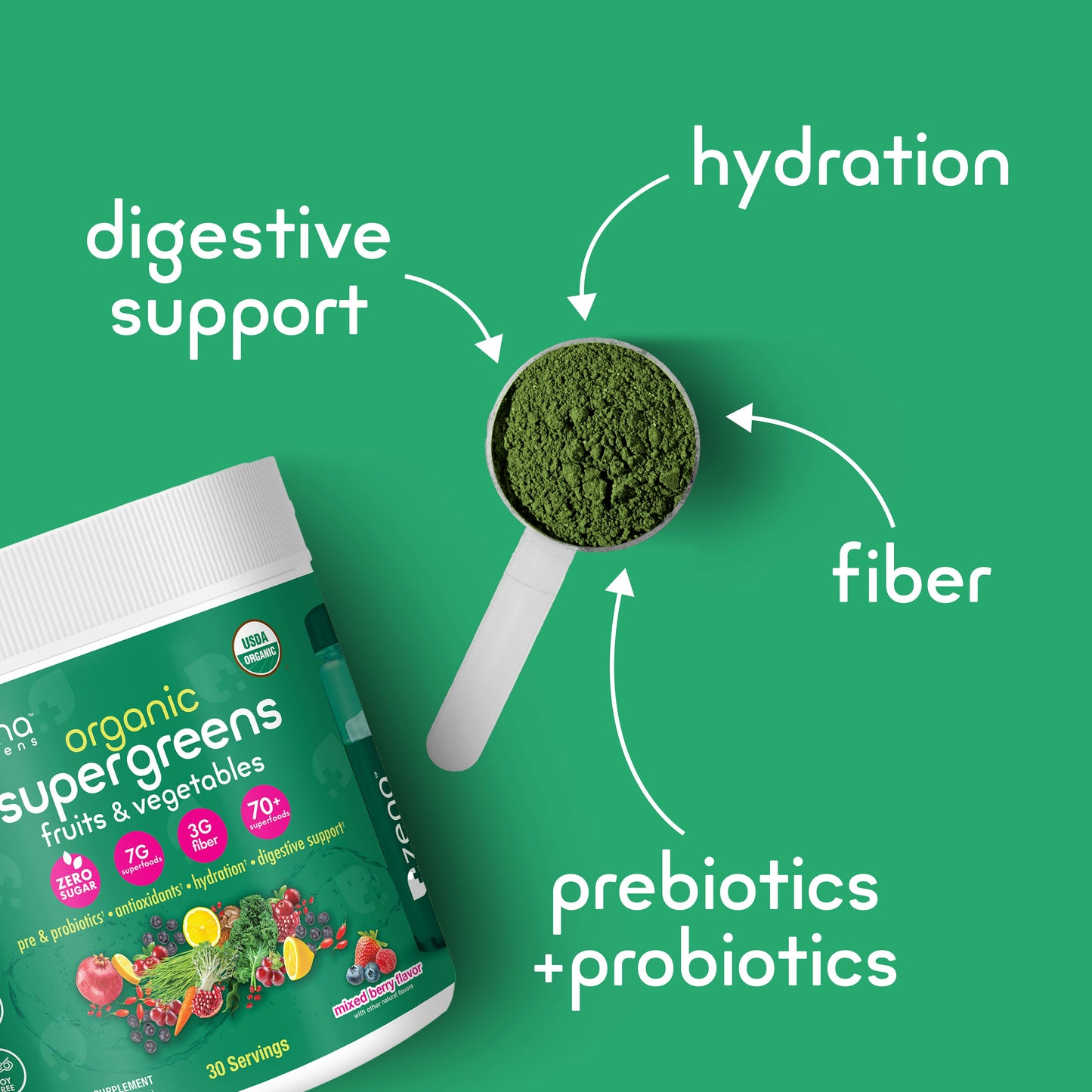 Zena Organic Supergreens Tub