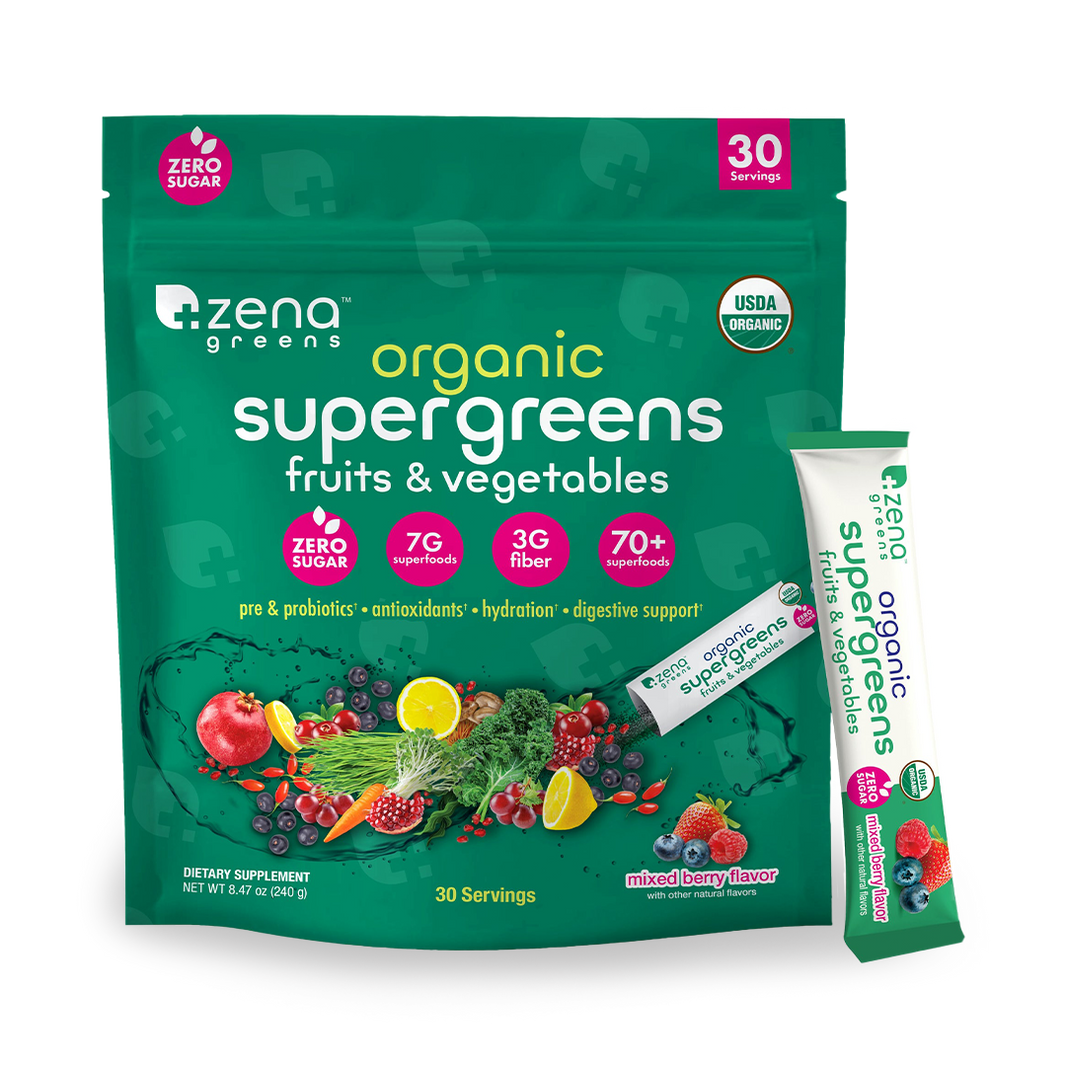 Organic Supergreens Berry stick packs