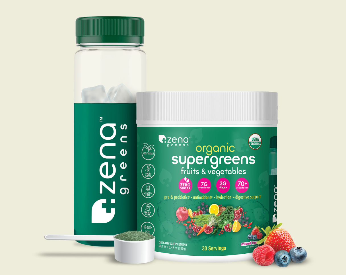 Zena Organic Supergreens 30 Servings Tub – Zena Nutrition