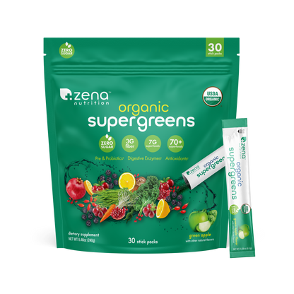 Organic Supergreens Apple stick packs