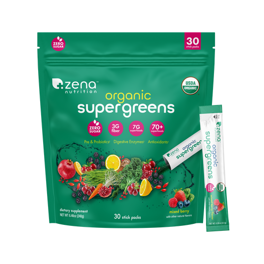 Organic Supergreens Berry stick packs