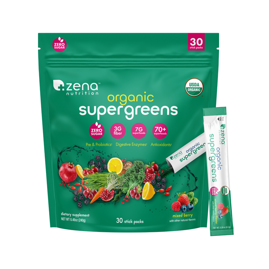 Organic Supergreens Berry stick packs