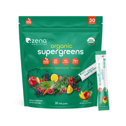 Organic Supergreens Mango stick packs