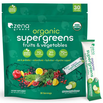 Organic Supergreens Apple stick packs