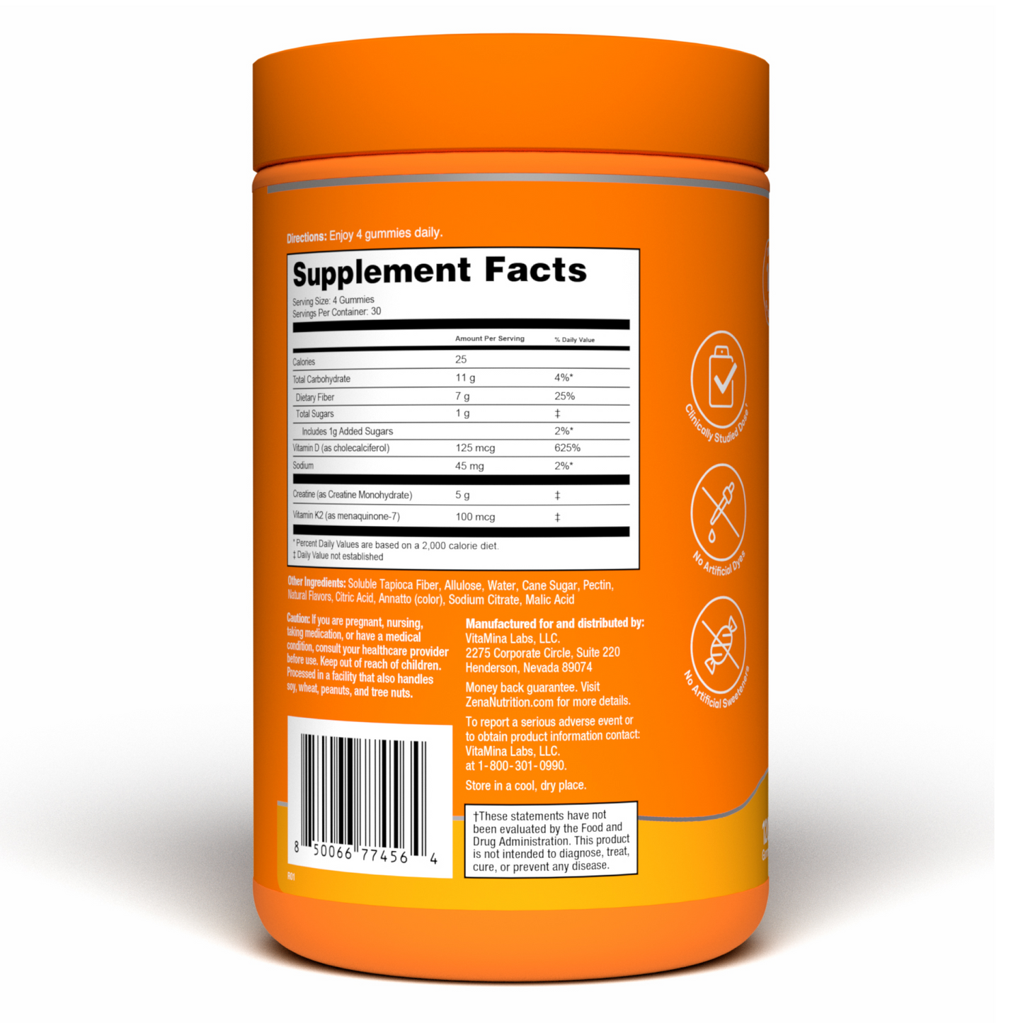 Zena Nutrition Creatine Gummies 120ct