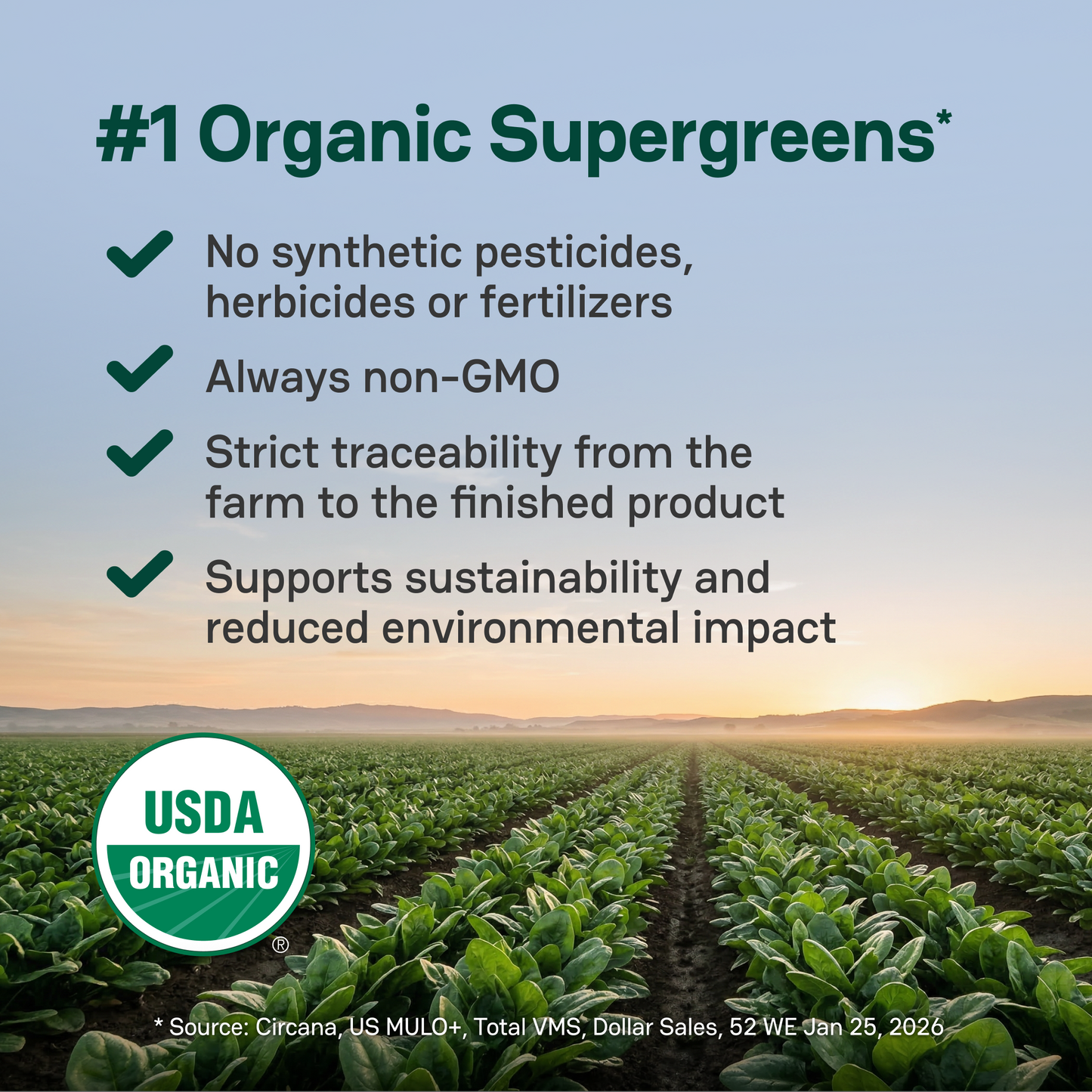Zena Organic Supergreens Stick Packs - 30ct Carton
