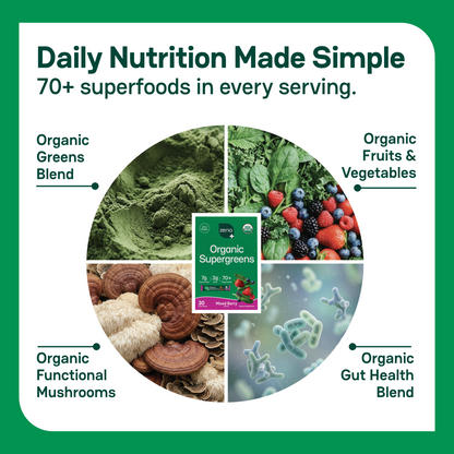 Zena Organic Supergreens Stick Packs - 30ct Carton
