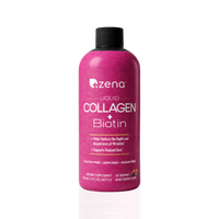 Zena Nutrition Liquid Collagen + Biotin, Mixed Berry, 12 fl oz bottle, front