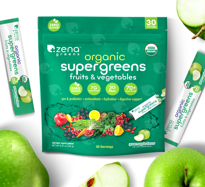 Zena Organic Supergreens 30 Servings Stick Pack