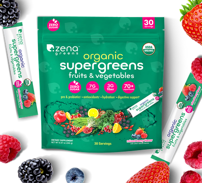 Zena Organic Supergreens 30 Servings Stick Pack